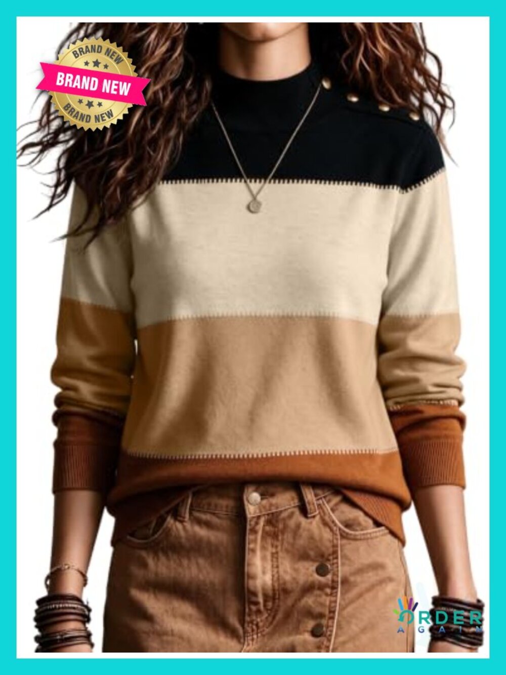 Mock Neck Long Sleeve Pullover Sweater Stretch Soft Minimalist Office Casual